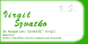 virgil szvatko business card